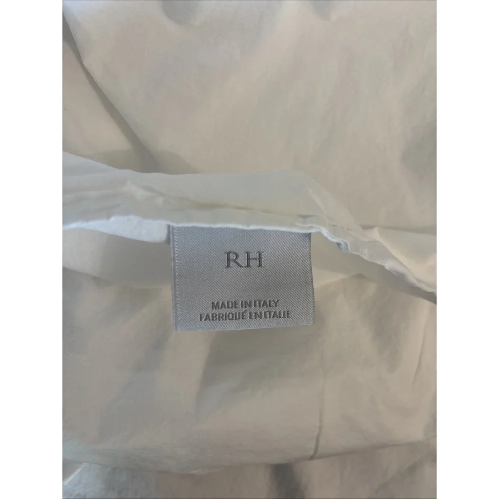 RH  Restoration Hardware Italian  cotton Pillow Shams‎ set of 2 gray embroidery